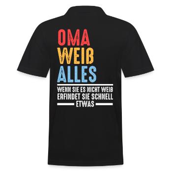 Großmutter Großmama Omi Oma - Männer Poloshirt - Schwarz - Hinten - Kai (181cm)