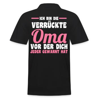 Großmutter Großmama Omi Oma - Männer Poloshirt - Schwarz - Hinten - Kai (181cm)