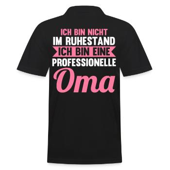 Großmutter Großmama Ruhestand Rente Omi Oma - Männer Poloshirt - Schwarz - Hinten - Kai (181cm)