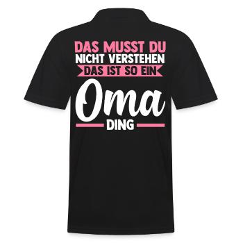 Großmutter Großmama Omi Oma - Männer Poloshirt - Schwarz - Hinten - Kai (181cm)