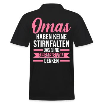 Großmutter Großmama Omi Oma - Männer Poloshirt - Schwarz - Hinten - Kai (181cm)