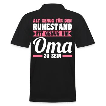 Großmutter Rentnerin Großmama Ruhestand Omi Oma - Männer Poloshirt - Schwarz - Hinten - Kai (181cm)