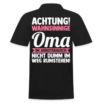 Großmutter Großmama Omi Oma - Männer Poloshirt - Schwarz - Hinten - Kai (181cm)
