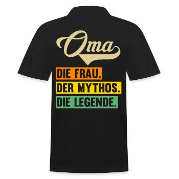 Großmutter Großmama Omi Oma - Männer Poloshirt - Schwarz - Hinten - Kai (181cm)