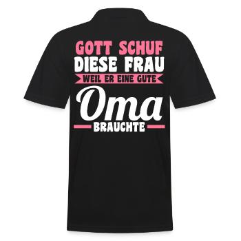 Großmutter Großmama Omi Oma - Männer Poloshirt - Schwarz - Hinten - Kai (181cm)