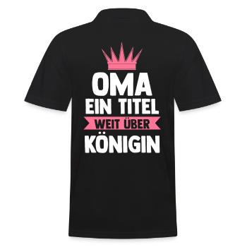 Großmutter Großmama Omi Oma - Männer Poloshirt - Schwarz - Hinten - Kai (181cm)
