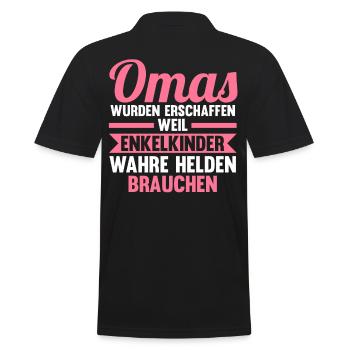 Großmutter Großmama Omi Oma - Männer Poloshirt - Schwarz - Hinten - Kai (181cm)