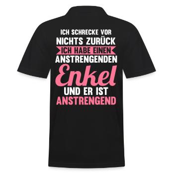 Großmutter Großmama Omi Oma - Männer Poloshirt - Schwarz - Hinten - Kai (181cm)