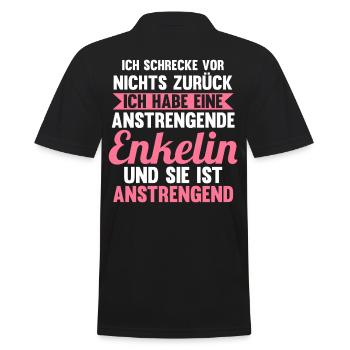Großmutter Großmama Omi Oma - Männer Poloshirt - Schwarz - Hinten - Kai (181cm)