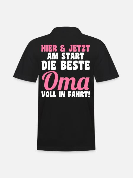Großmutter Großmama Omi Oma - Männer Poloshirt - Schwarz