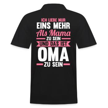Großmutter Großmama Omi Oma - Männer Poloshirt - Schwarz - Hinten - Kai (181cm)