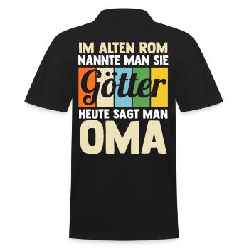 Großmutter Großmama Omi Oma - Männer Poloshirt - Schwarz - Hinten - Kai (181cm)