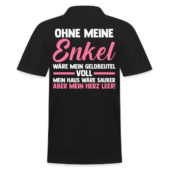 Großmutter Großmama Omi Oma - Männer Poloshirt - Schwarz - Hinten - Kai (181cm)