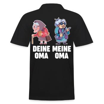 Großmutter Großmama Omi Oma - Männer Poloshirt - Schwarz - Hinten - Kai (181cm)