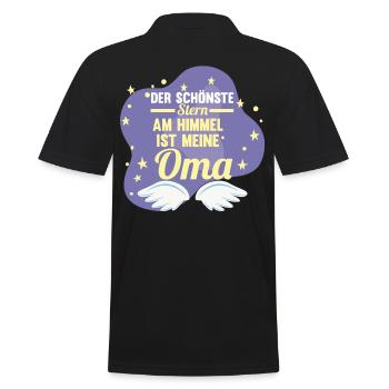 Großmutter Großmama Omi Oma - Männer Poloshirt - Schwarz - Hinten - Kai (181cm)