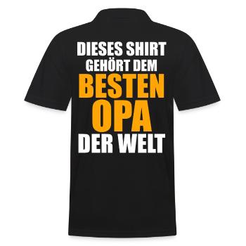 Großvater Großpapa Opi Opa - Männer Poloshirt - Schwarz - Hinten - Kai (181cm)