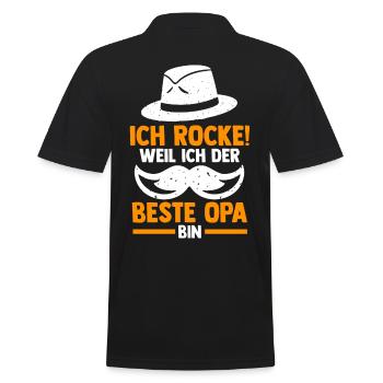 Großvater Großpapa Opi Opa - Männer Poloshirt - Schwarz - Hinten - Kai (181cm)