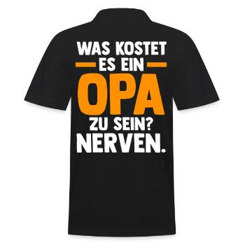 Großvater Großpapa Opi Opa - Männer Poloshirt - Schwarz - Hinten - Kai (181cm)