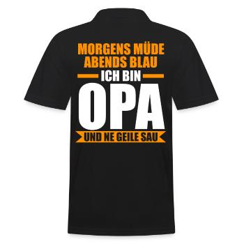 Großvater Großpapa Opi Opa - Männer Poloshirt - Schwarz - Hinten - Kai (181cm)