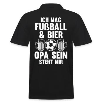 Großvater Großpapa Opi Fußball Bier Opa - Männer Poloshirt - Schwarz - Hinten - Kai (181cm)
