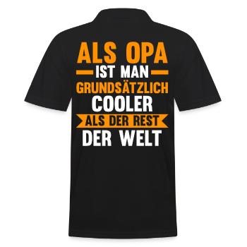 Großvater Großpapa Opi Opa - Männer Poloshirt - Schwarz - Hinten - Kai (181cm)