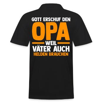 Großvater Großpapa Opi Opa - Männer Poloshirt - Schwarz - Hinten - Kai (181cm)