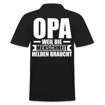 Großvater Großpapa Opi Opa - Männer Poloshirt - Schwarz - Hinten - Kai (181cm)