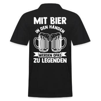Großvater Großpapa Bier Opi Opa - Männer Poloshirt - Schwarz - Hinten - Kai (181cm)