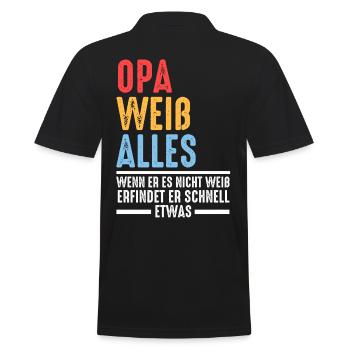 Großvater Großpapa Opi Opa - Männer Poloshirt - Schwarz - Hinten - Kai (181cm)