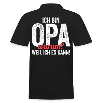Großvater Großpapa Opi Opa - Männer Poloshirt - Schwarz - Hinten - Kai (181cm)