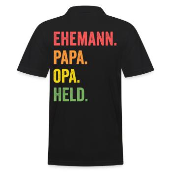 Großvater Großpapa Opi Opa - Männer Poloshirt - Schwarz - Hinten - Kai (181cm)
