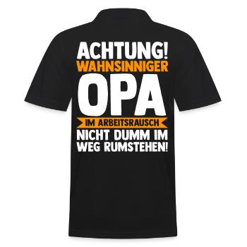 Großvater Großpapa Opi Opa - Männer Poloshirt - Schwarz - Hinten - Kai (181cm)