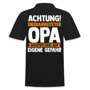 Großvater Großpapa Opi Opa - Männer Poloshirt - Schwarz - Hinten - Kai (181cm)