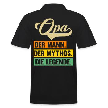 Großvater Großpapa Opi Opa - Männer Poloshirt - Schwarz - Hinten - Kai (181cm)