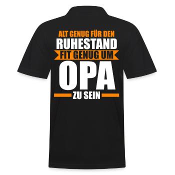 Großvater Großpapa Opi Opa - Männer Poloshirt - Schwarz - Hinten - Kai (181cm)