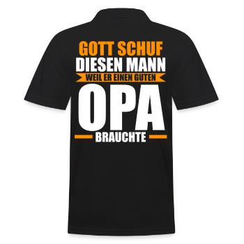 Großvater Großpapa Opi Opa - Männer Poloshirt - Schwarz - Hinten - Kai (181cm)