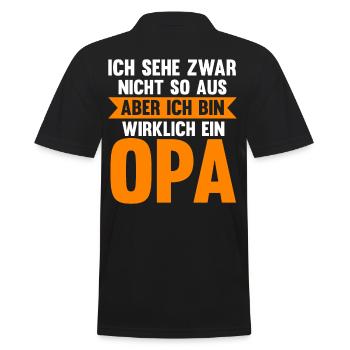 Großvater Großpapa Opi Opa - Männer Poloshirt - Schwarz - Hinten - Kai (181cm)