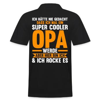 Großvater Großpapa Opi Opa - Männer Poloshirt - Schwarz - Hinten - Kai (181cm)