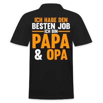 Großvater Großpapa Opi Opa - Männer Poloshirt - Schwarz - Hinten - Kai (181cm)