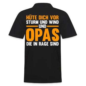 Großvater Großpapa Opi Opa - Männer Poloshirt - Schwarz - Hinten - Kai (181cm)