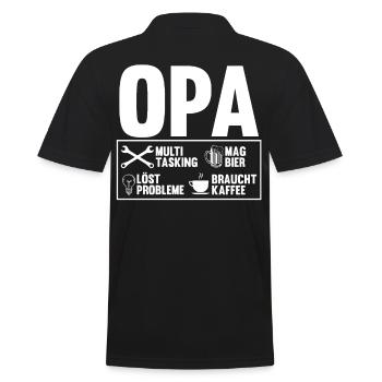 Großvater Großpapa Opi Opa - Männer Poloshirt - Schwarz - Hinten - Kai (181cm)