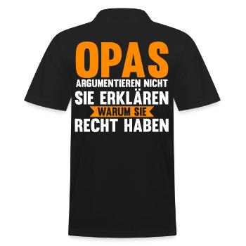 Großvater Großpapa Opi Opa - Männer Poloshirt - Schwarz - Hinten - Kai (181cm)