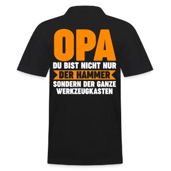 Großvater Großpapa Opi Opa - Männer Poloshirt - Schwarz - Hinten - Kai (181cm)
