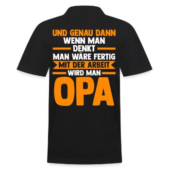 Großvater Großpapa Opi Opa - Männer Poloshirt - Schwarz - Hinten - Kai (181cm)