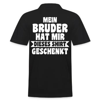 Geschwister Schwester Bruder - Männer Poloshirt - Schwarz - Hinten - Kai (181cm)
