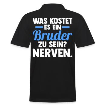 Geschwister Familie Brüder Bruder - Männer Poloshirt - Schwarz - Hinten - Kai (181cm)