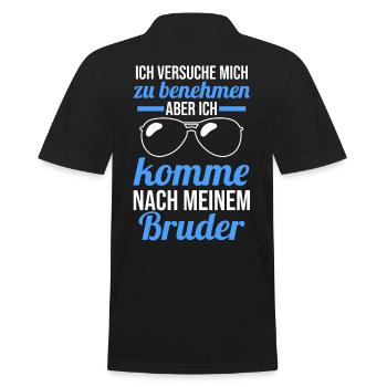 Geschwister Familie Brüder Bruder - Männer Poloshirt - Schwarz - Hinten - Kai (181cm)