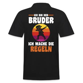 Geschwister Familie Brüder Dabbing Bruder - Männer Poloshirt - Schwarz - Hinten - Kai (181cm)
