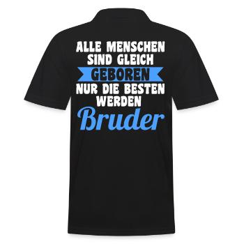 Geschwister Familie Brüder Bruder - Männer Poloshirt - Schwarz - Hinten - Kai (181cm)