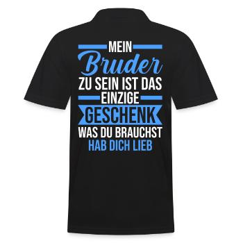 Geschwister Familie Brüder Bruder - Männer Poloshirt - Schwarz - Hinten - Kai (181cm)